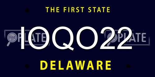 IOQO22 Delaware License Plate