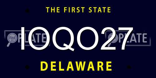 IOQO27 Delaware License Plate