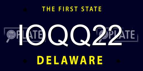 IOQQ22 Delaware License Plate