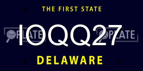 IOQQ27 Delaware License Plate