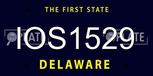 IOS1529 Delaware License Plate