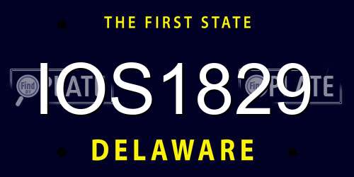 IOS1829 Delaware License Plate