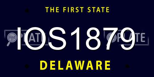 IOS1879 Delaware License Plate