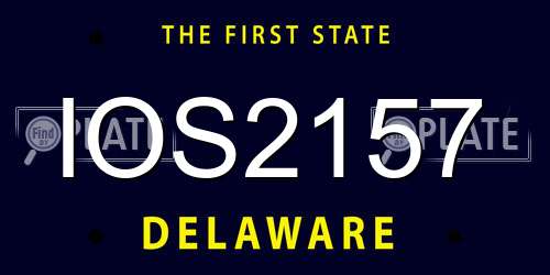 IOS2157 Delaware License Plate