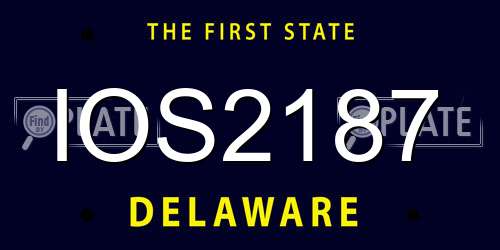 IOS2187 Delaware License Plate