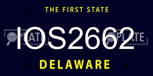 IOS2662 Delaware License Plate