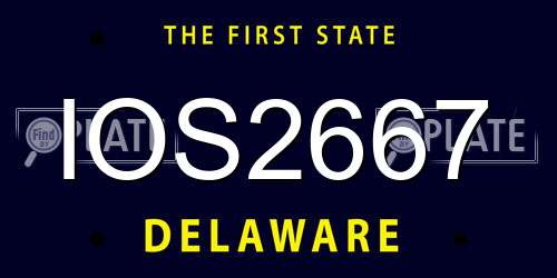 IOS2667 Delaware License Plate