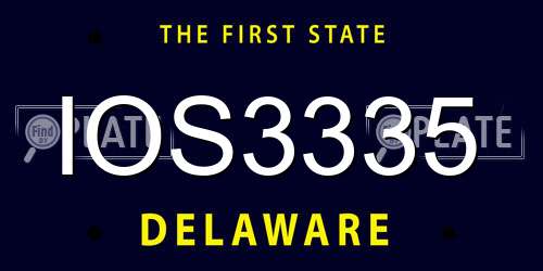 IOS3335 Delaware License Plate