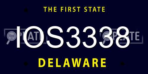 IOS3338 Delaware License Plate