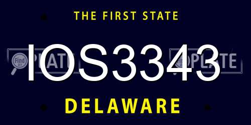 IOS3343 Delaware License Plate