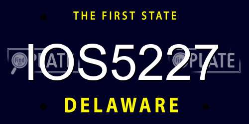IOS5227 Delaware License Plate