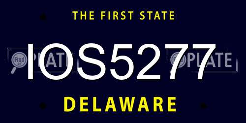 IOS5277 Delaware License Plate