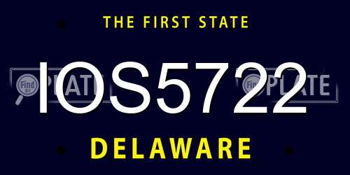 IOS5722 Delaware License Plate