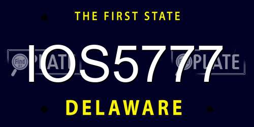 IOS5777 Delaware License Plate