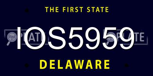 IOS5959 Delaware License Plate