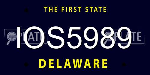 IOS5989 Delaware License Plate