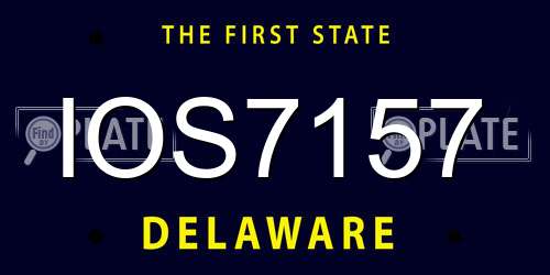 IOS7157 Delaware License Plate