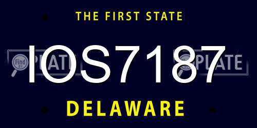 IOS7187 Delaware License Plate