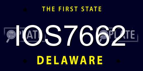 IOS7662 Delaware License Plate