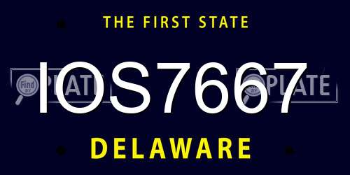 IOS7667 Delaware License Plate
