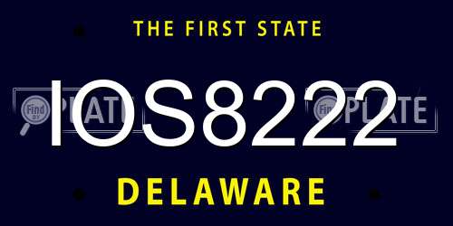 IOS8222 Delaware License Plate