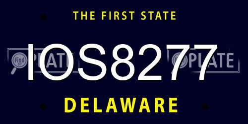 IOS8277 Delaware License Plate