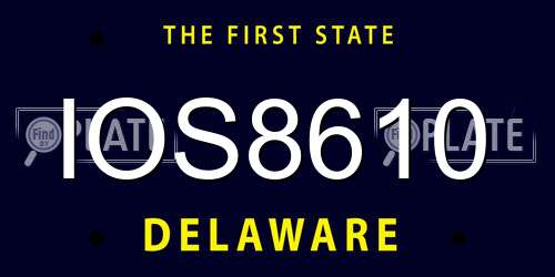 IOS8610 Delaware License Plate
