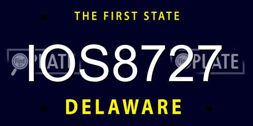 IOS8727 Delaware License Plate