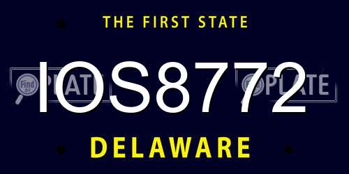 IOS8772 Delaware License Plate