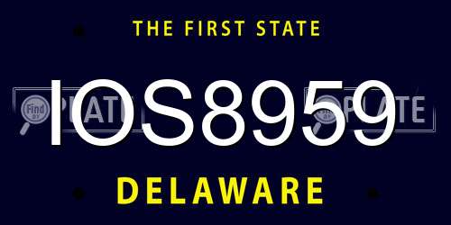 IOS8959 Delaware License Plate
