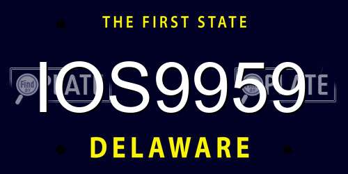 IOS9959 Delaware License Plate