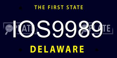 IOS9989 Delaware License Plate