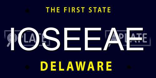 IOSEEAE Delaware License Plate