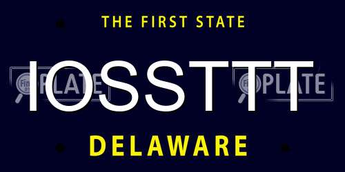 IOSSTTT Delaware License Plate