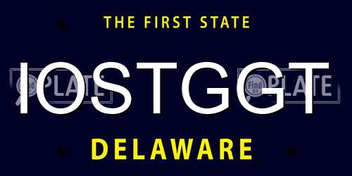 IOSTGGT Delaware License Plate