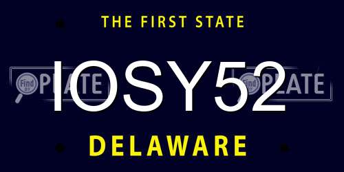 IOSY52 Delaware License Plate