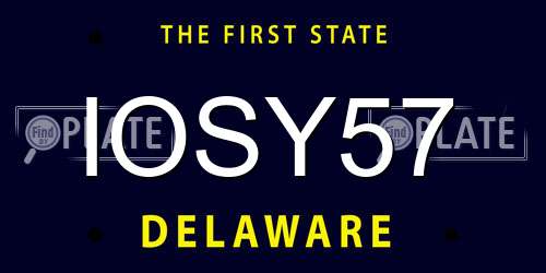 IOSY57 Delaware License Plate