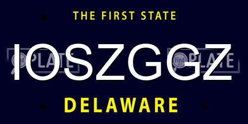 IOSZGGZ Delaware License Plate