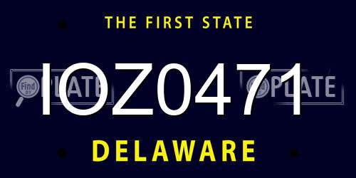 IOZ0471 Delaware License Plate
