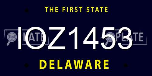 IOZ1453 Delaware License Plate