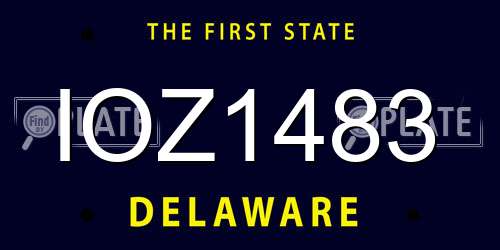 IOZ1483 Delaware License Plate