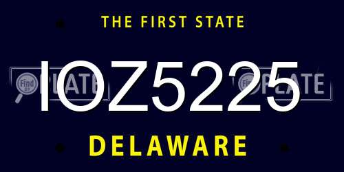 IOZ5225 Delaware License Plate