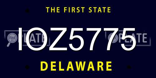 IOZ5775 Delaware License Plate