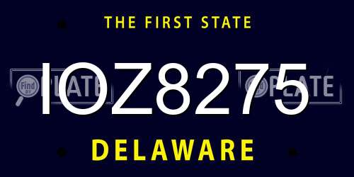 IOZ8275 Delaware License Plate
