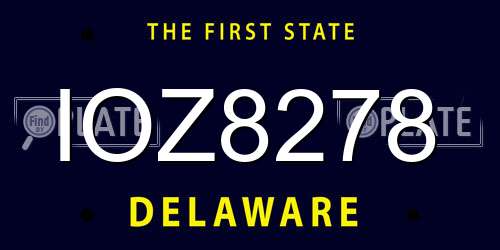 IOZ8278 Delaware License Plate