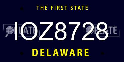 IOZ8728 Delaware License Plate