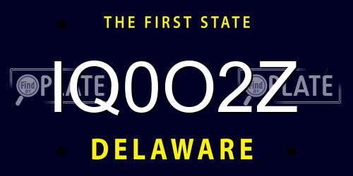 IQ0O2Z Delaware License Plate