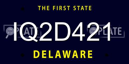 IQ2D421 Delaware License Plate