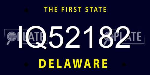 IQ52182 Delaware License Plate