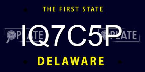 IQ7C5P Delaware License Plate